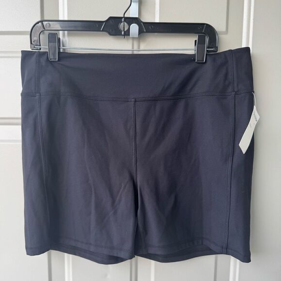 Zella Black Active Biker Shorts Size XL Pull-On Stretch Yoga Workout Gym NWT - Picture 1 of 6